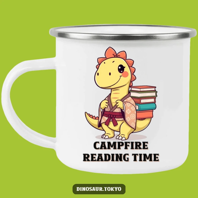 Funny Mischievous Dino Camping Mug: Intelligent Sips for Outdoor Scholars