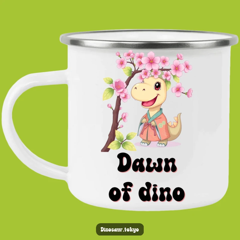 Funny Dino Kimono Camping Mug: Adventure & Humor - Your Funny Gift Companion