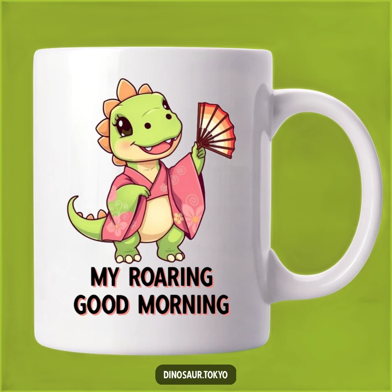 Funny Dino Kimono Mug: Cute Dinosaur Dancer, Perfect Funny Gift for Joyful Souls