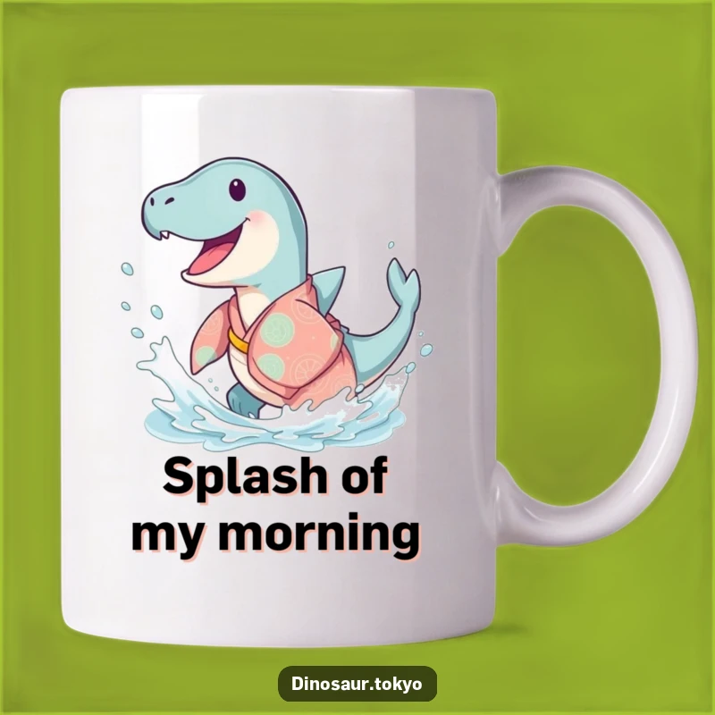 Funny Ichthyosaurus Kimono Mug: Splashy Fun with Ancient Sea Humor