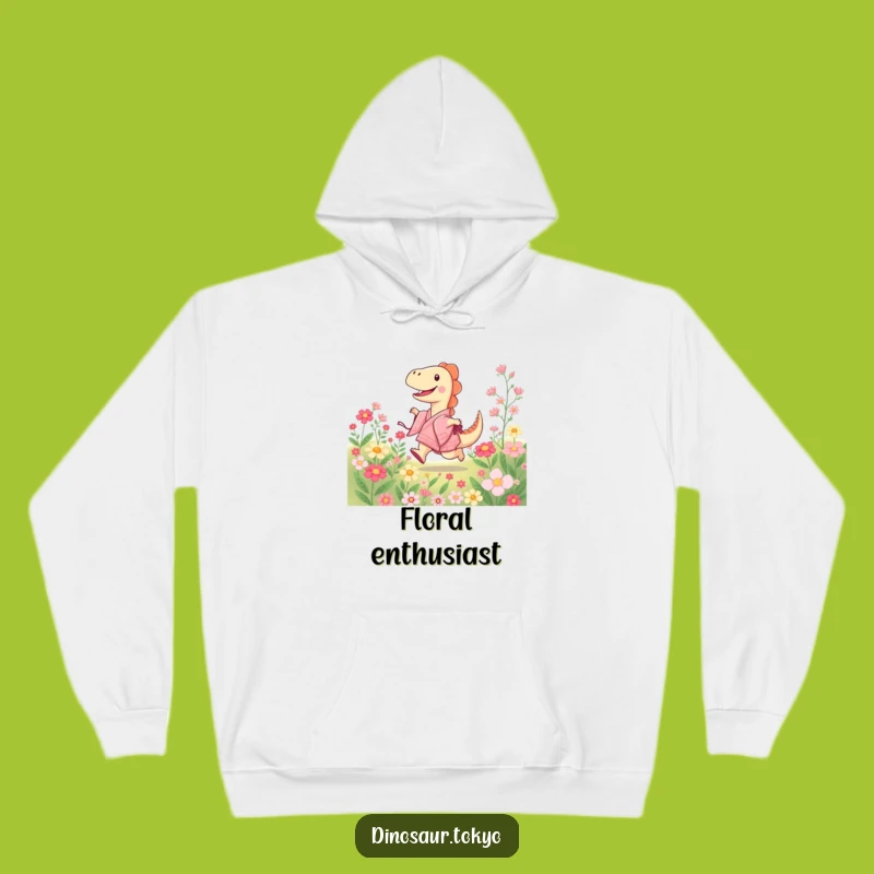 Funny Dino Kimono Hoodie: Skip Through Flowers - Cozy Funny Gift