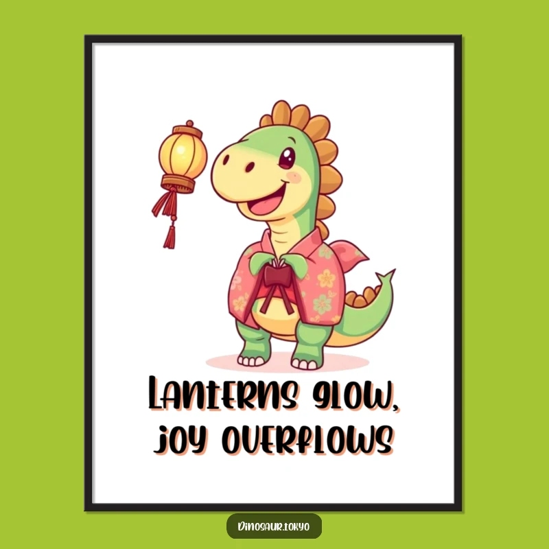 Free Printable Wall Art: Joyful Dino Lantern for a Bright and Humorous Space