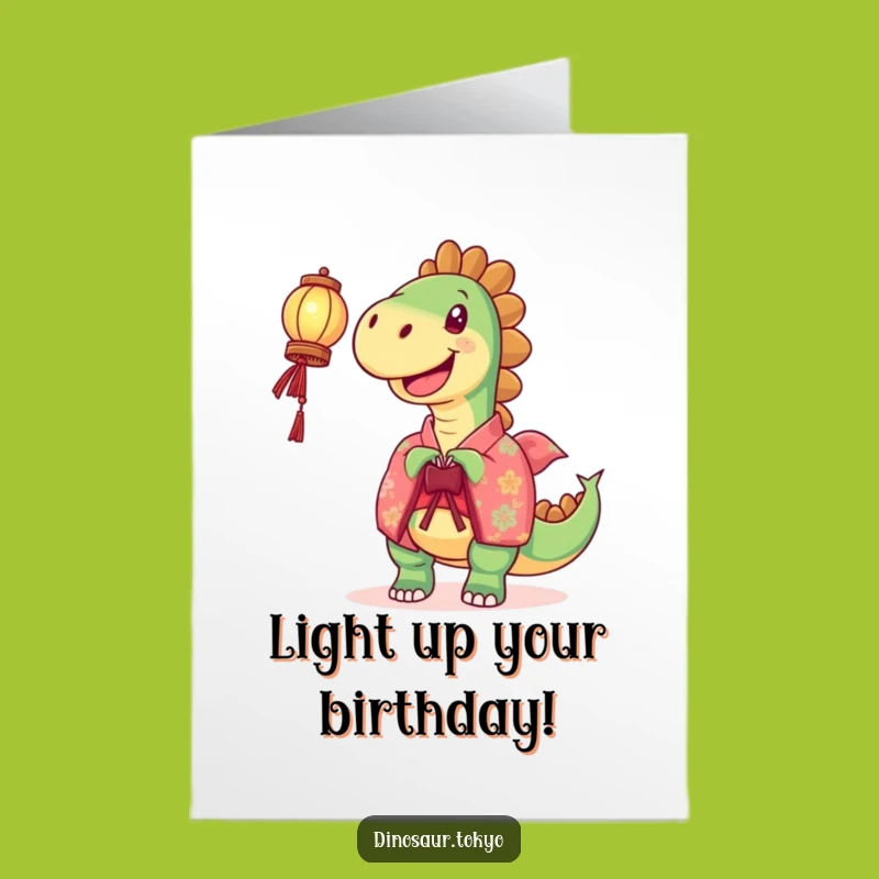Free Printable Birthday Card: Joyful Dino Lantern for a Glowing Celebration