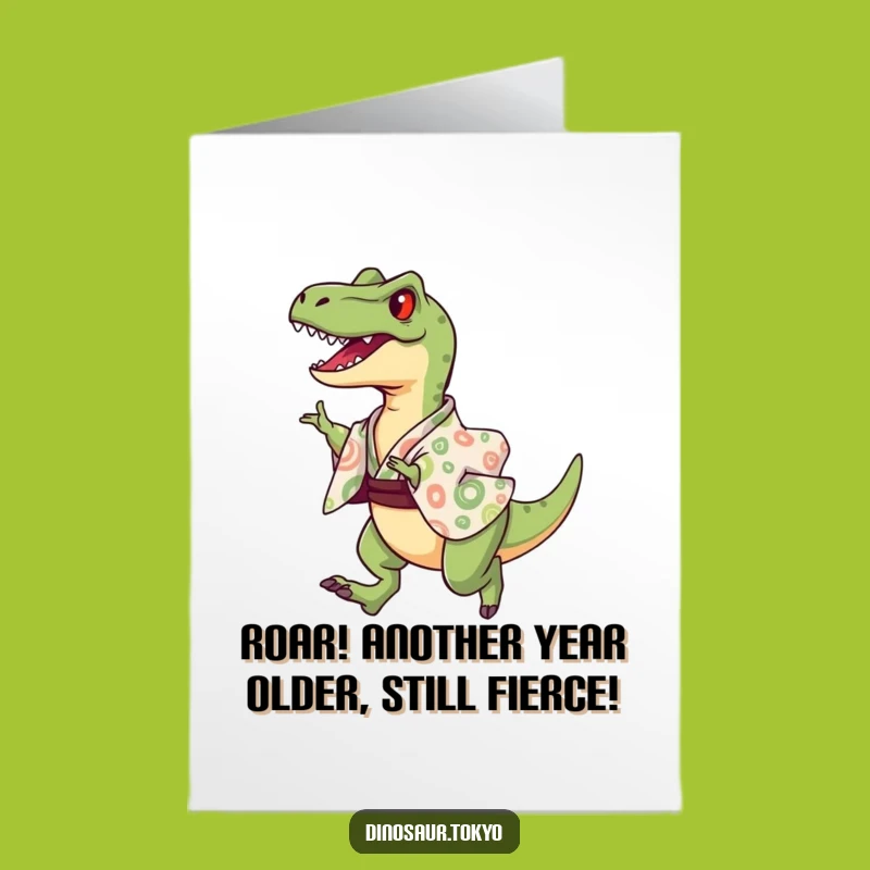 Free Printable Birthday Card: Joyful Raptor Leap, Funny AI Art!