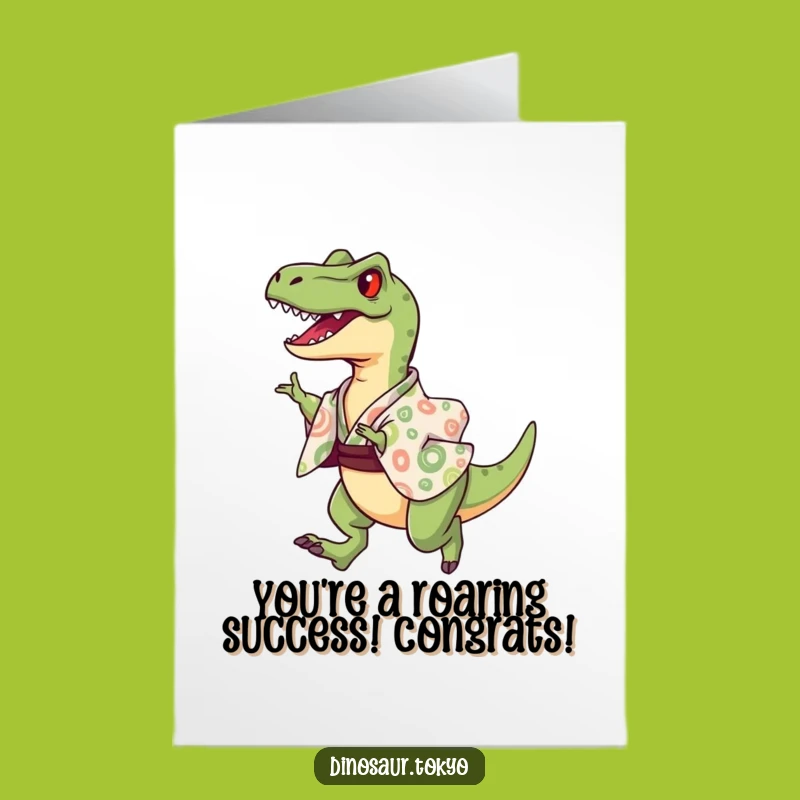 Free Printable Congrats Card: Triumphant Raptor, Downloadable Art!