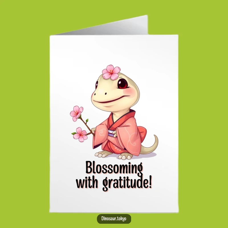 Free Printable Thank You Card: Compsognathus & Blossom to Show Your Deepest Thanks