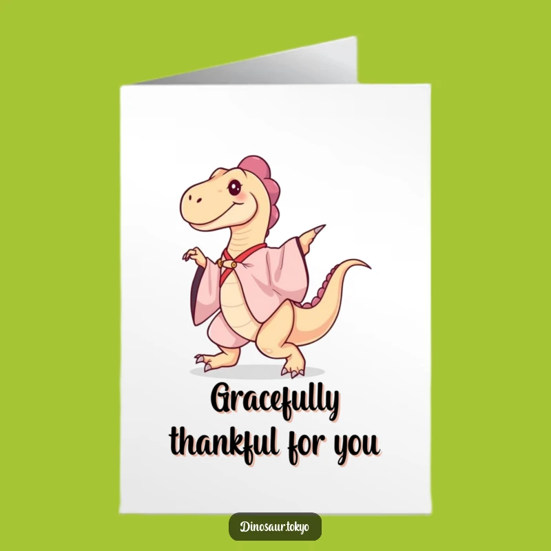 Free Printable Thank You Card: Dino Dancer's Graceful Gesture of Gratitude!