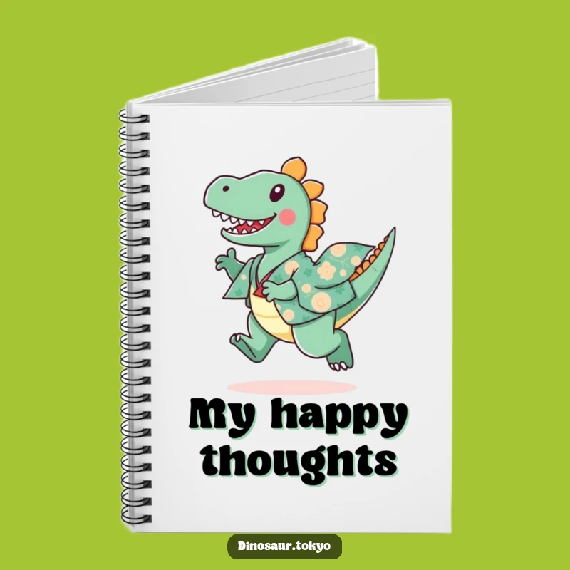 Funny Dinosaur Kimono Notebook, Playful Dino Art, Journaling Whimsy Gift
