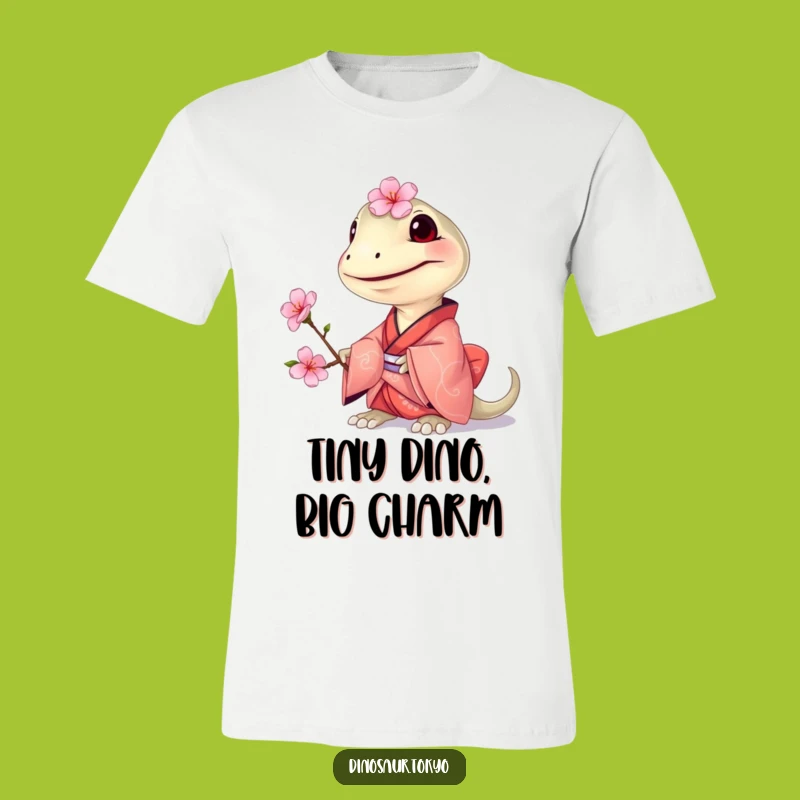 Funny Compsognathus Kimono T-Shirt: Tiny Dino's Gentle Blossom Gift