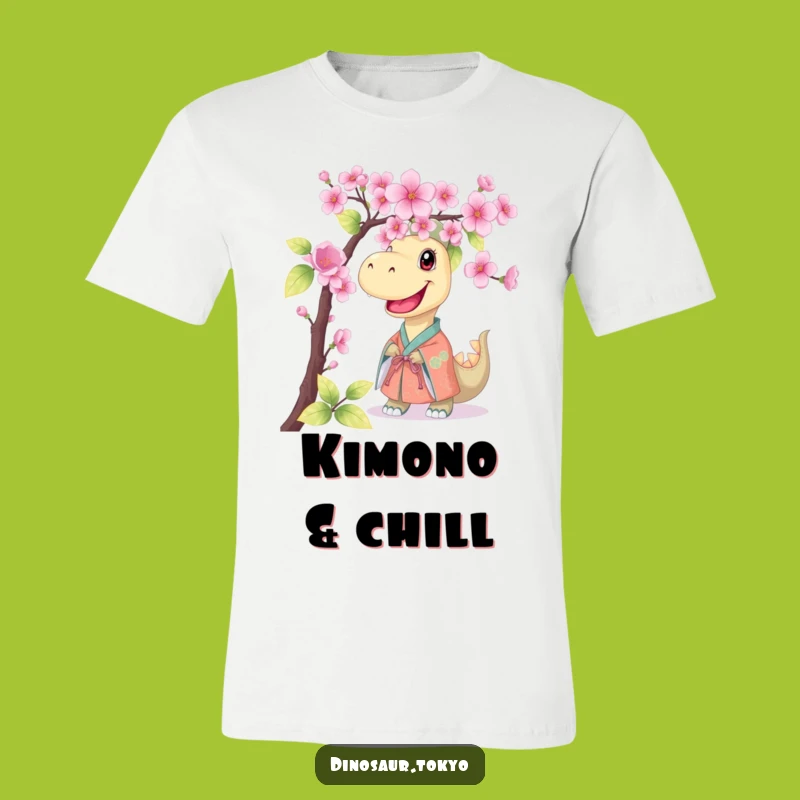 Funny Dino Kimono T-Shirt: Playful Peeking Design - Awesome Funny Gift Tee