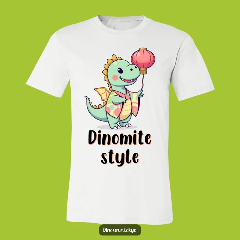 Funny Dinosaur Kimono T-Shirt - Vibrant Lantern Art Tee Gift