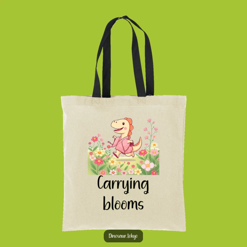 Funny Dino Kimono Tote Bag: Flower Skipper - Your Everyday Funny Gift